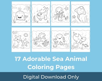 Jolies pages à colorier sous la mer ! Adorables dessins d'animaux marins à imprimer pour des jeux, des activités et des fêtes. Images d'animaux marins imprimables - NUMÉRIQUES