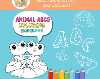 ABC des animaux à colorier pour les enfants - TÉLÉCHARGEMENT NUMÉRIQUE des lettres de l'alphabet de A à Z - pages à colorier imprimables animaux - livre d'activités numérique