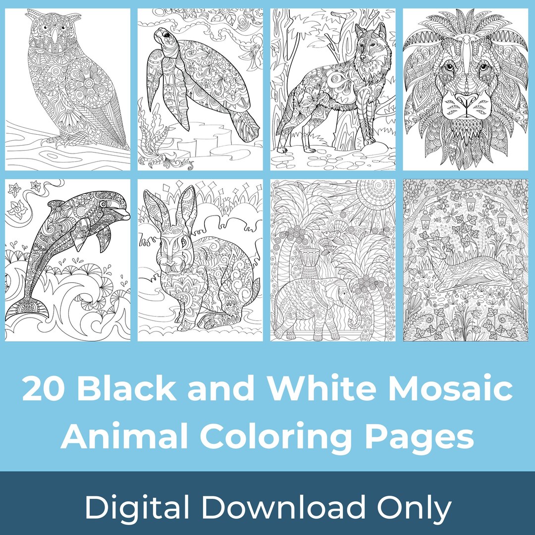 10 Mosaic Animal Coloring Pages: Unleash Your Inner Artist and Color the Animal Kingdom