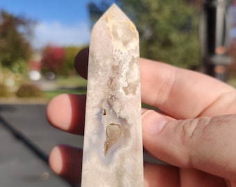 Blush Pink Agate Tower full of sparkles