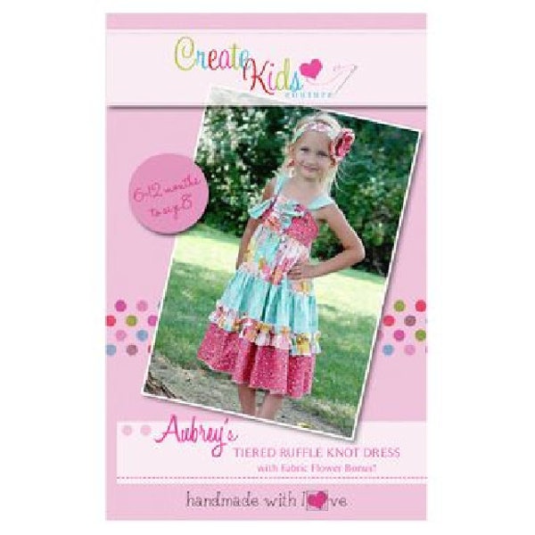 Create Kids Couture - Aubrey's Tiered Ruffle Knot Dress - Child Sizes NB-Size 8