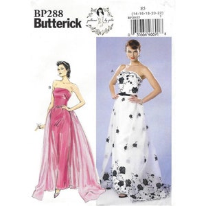 Butterick #288 Sewing Pattern - Misses' Fitted Dress with Detachable Train - Size 14-16-18-20-22