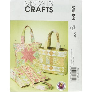 Vintage ©2010 McCall&#39;s Craft 6094 Sewing Patterns - Quilted Tote Bags by Whistlepig Creek - One Size