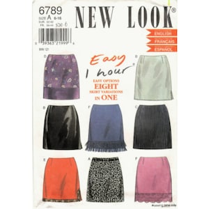 Vintage New Look 6789 Sewing Pattern, Misses&#39; Skirt, Easy 1 Hour Eight Options - Size 6-8-10-12-14-16
