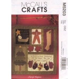 McCall’s 5203 Christmas Wall Hanging or Quilt Sewing Pattern