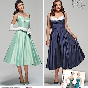 Vintage ©1950&#39;s Reissued in 2015 by  Simplicity 1155 - Misses&#39; Fit & Flare Halter Dress Sewing Pattern - Size 10-18