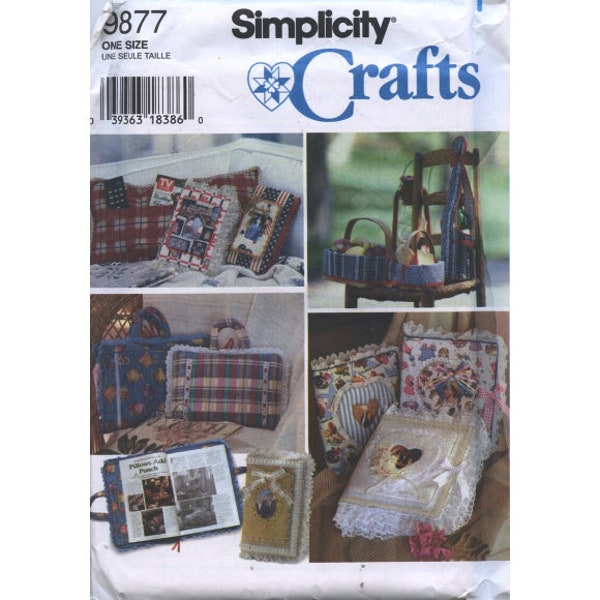 Vintage ©1996 Simplicity Crafts 9877 Sewing Patterns - Covers, Baskets, Carriers, Caddies