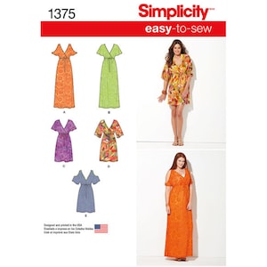 Simplicity 1375 - Easy-To-Sew - Pullover Dresses