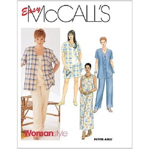 McCall&#39;s Patterns 2208 Women&#39;s Shirt, Dress Or Top, Pull-On Pants Or Shorts - Size 28W-30W-32W-46-48-50