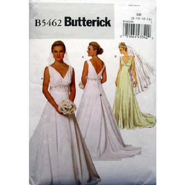 Butterick 5462 Misses' Bridal/Wedding Gowns Pattern - Sizes 8-10-12-14