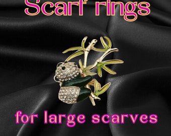 Large Scarf Ring gift Mom Cruisewear Mothers Day Plus Size Gift Resort Wear Jewelry Bling Luxury Limited Edition Gift  Pin Panda Shawl