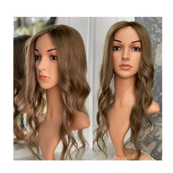 Human Hair Toppers For Woman Lace Front Toppers Remy Hair Auburn color 17'' 100 gr custom order