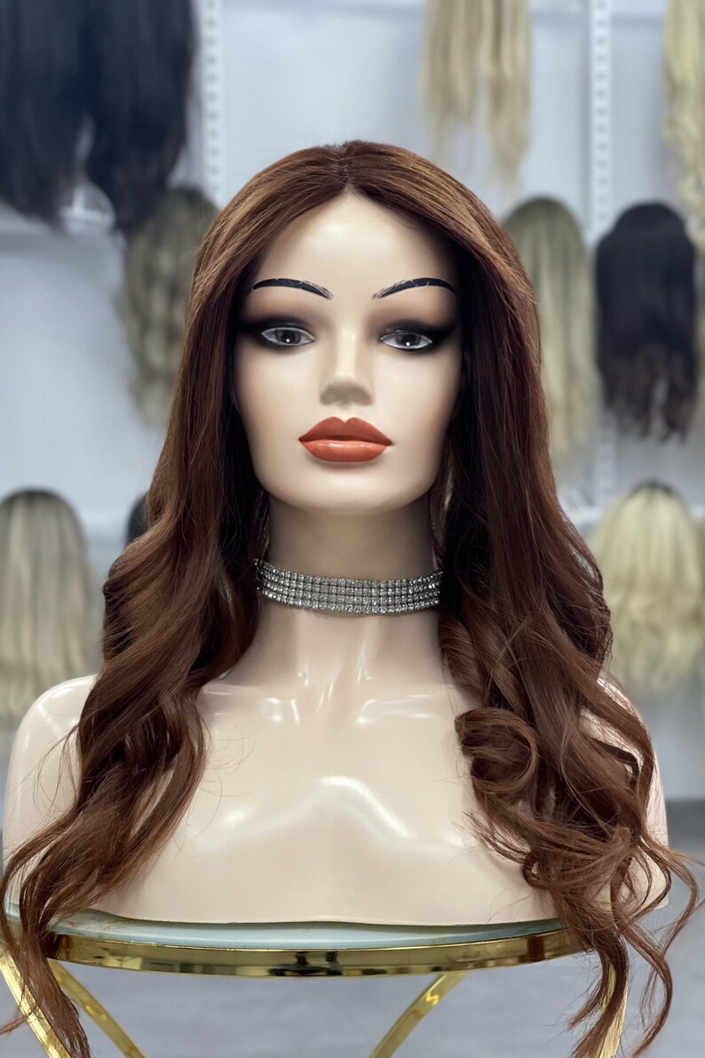 Human Hair Toppers for Woman Lace Front Toppers Remy Hair Copper Color