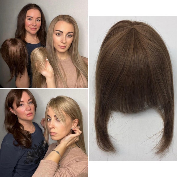 Human Hair Blonde Clip in Bangs , remy human hair straight clip hair extensions , Clip Hairpiece