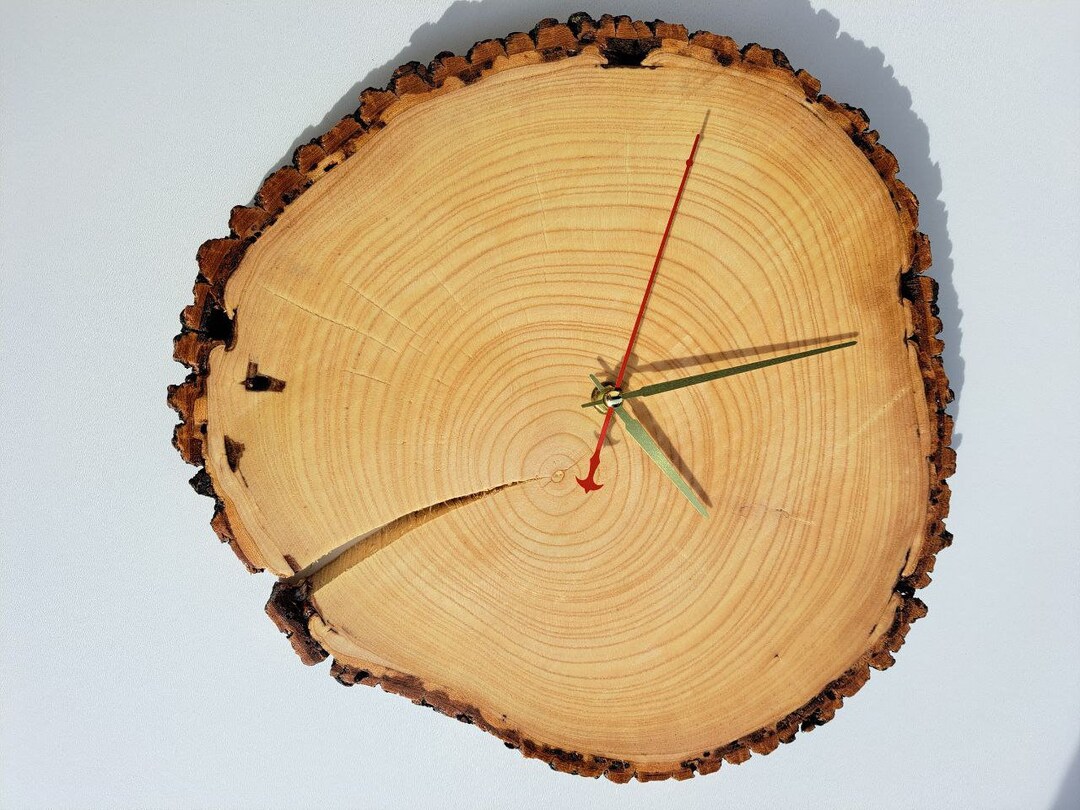 Wood Slice Clock, Farmhouse Clock, Rustic Wall Clock, Wooden Clock