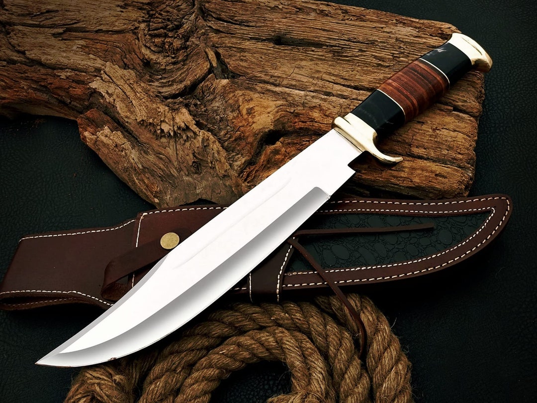 Handmade Bowie Knife Crocodile Dundee Bowie Knife , Fixed Blade Knife