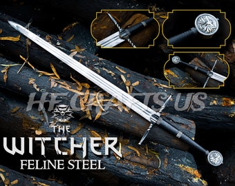 The Witcher 3 Wild Hunt Swords, Geralt Of Rivia Cosplay Swords, White Wolf Monster Slayer Swords, Replica Swords Kids Gifts, Valentine Gift.