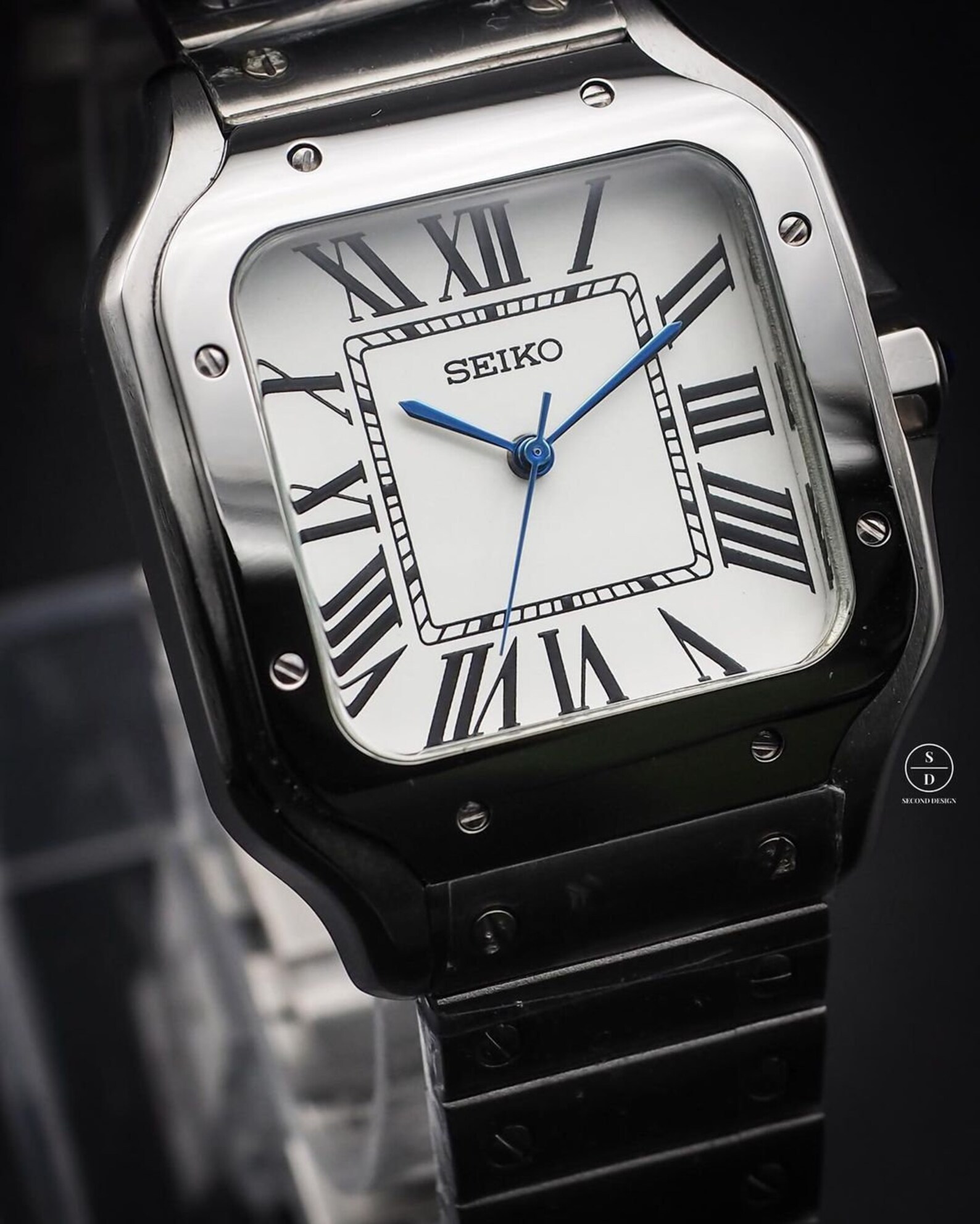 Seiko Mod Santos White Etsy