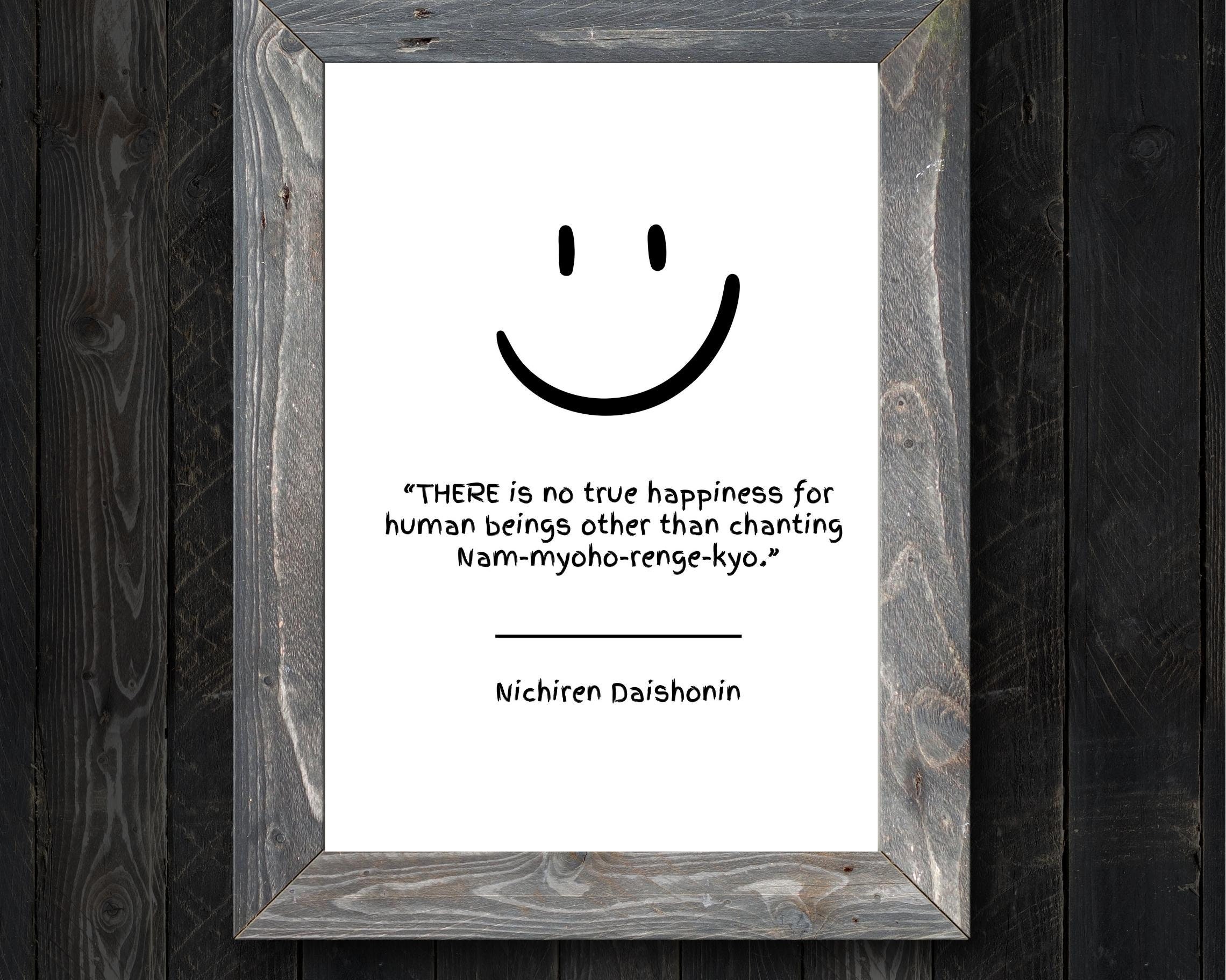 Nichiren Daishonin Quote on Happiness Printable Wall Art in High