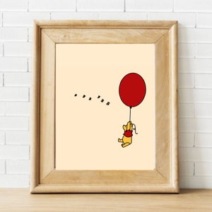 Winnie the Pooh Wall Art, Wall Art, Printable Winnie the pooh Poster, Digital Download, Wall Decor, Art Prints, Minimalist print,