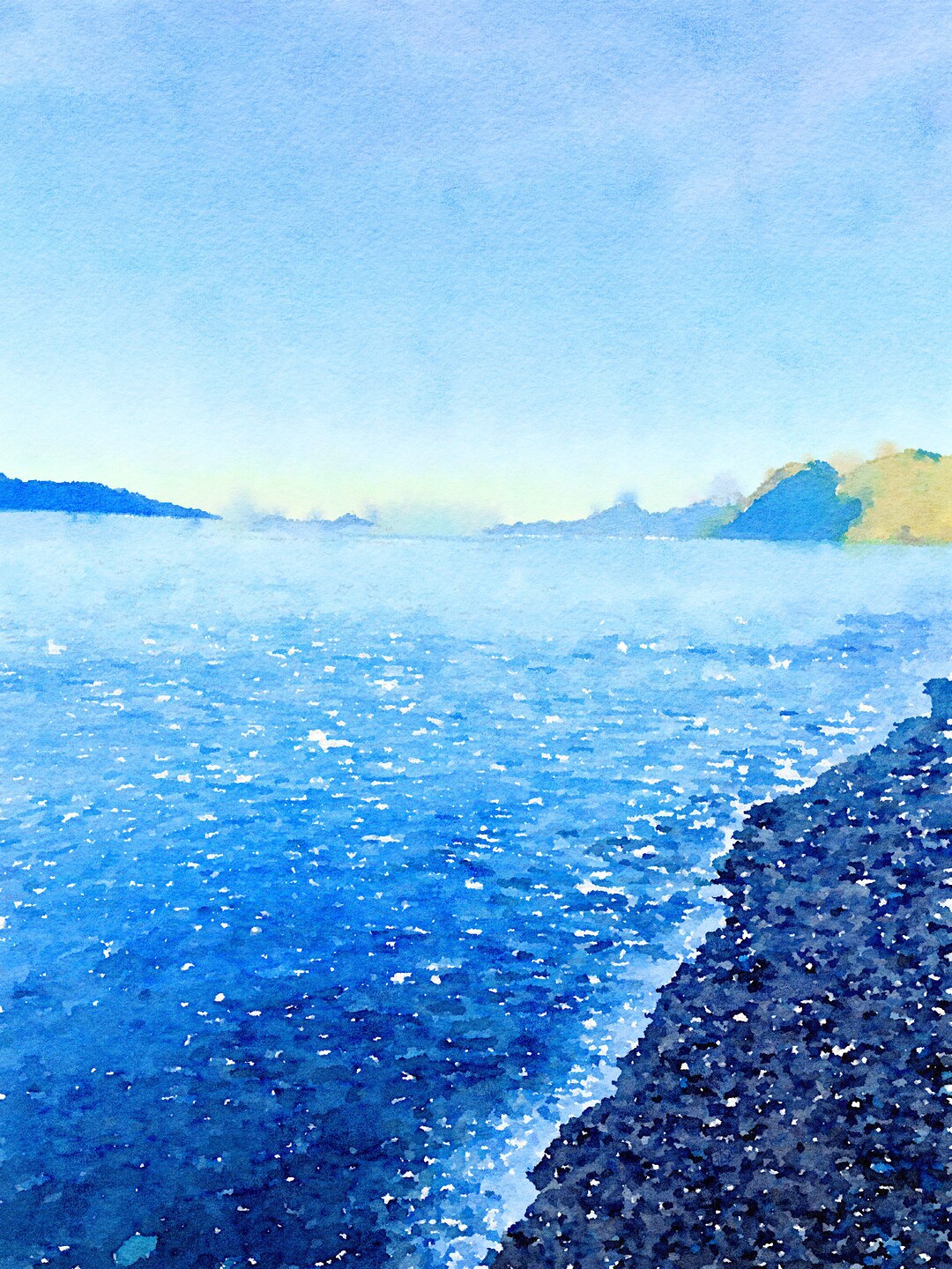 Ocean Watercolor Art Print Digital Download Etsy