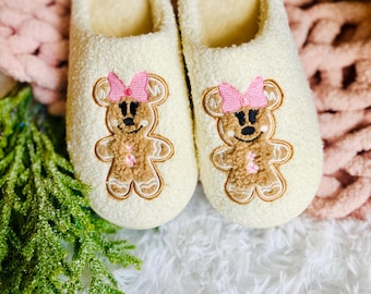 Pink Gingerbread Slippers- READY TO SHIP