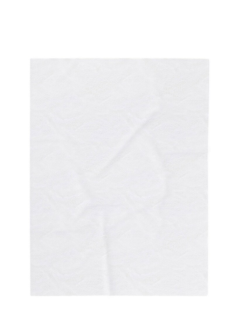 May include: A rectangular, white, textured fabric. The material has a slightly wrinkled appearance, with subtle variations in tone and texture across its surface. The fabric is clean and appears to be new.