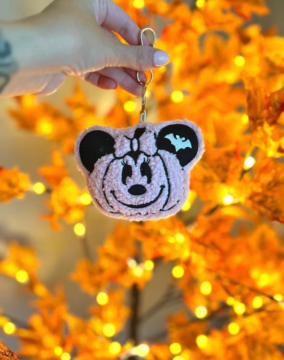 Pink Minnie pumpkin  keychain - READY TO SHIP