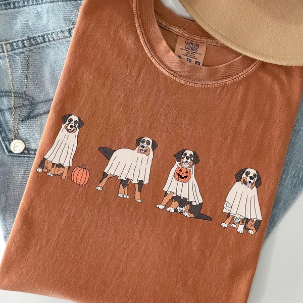 Bernese Mountain Dog Halloween Shirt, Comfort Colors® Halloween, Retro Halloween Tee, Spooky Season, Dog Lover, Cute Fall Tshirt, Berner Mom