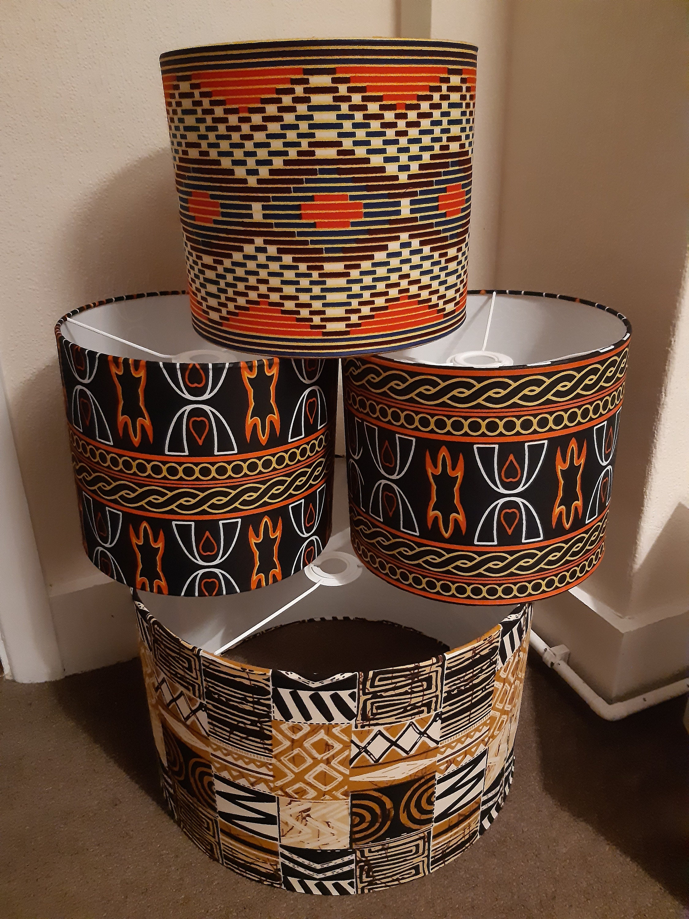 Lampshades made with African fabrics