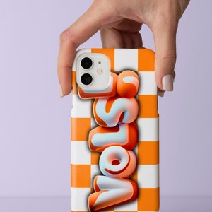 Style and Security with Our &quot;Vols&quot; Orange and White Custom Protective Phone Cases, iPhone, Samsung Galaxy, Google Pixel Phone Case