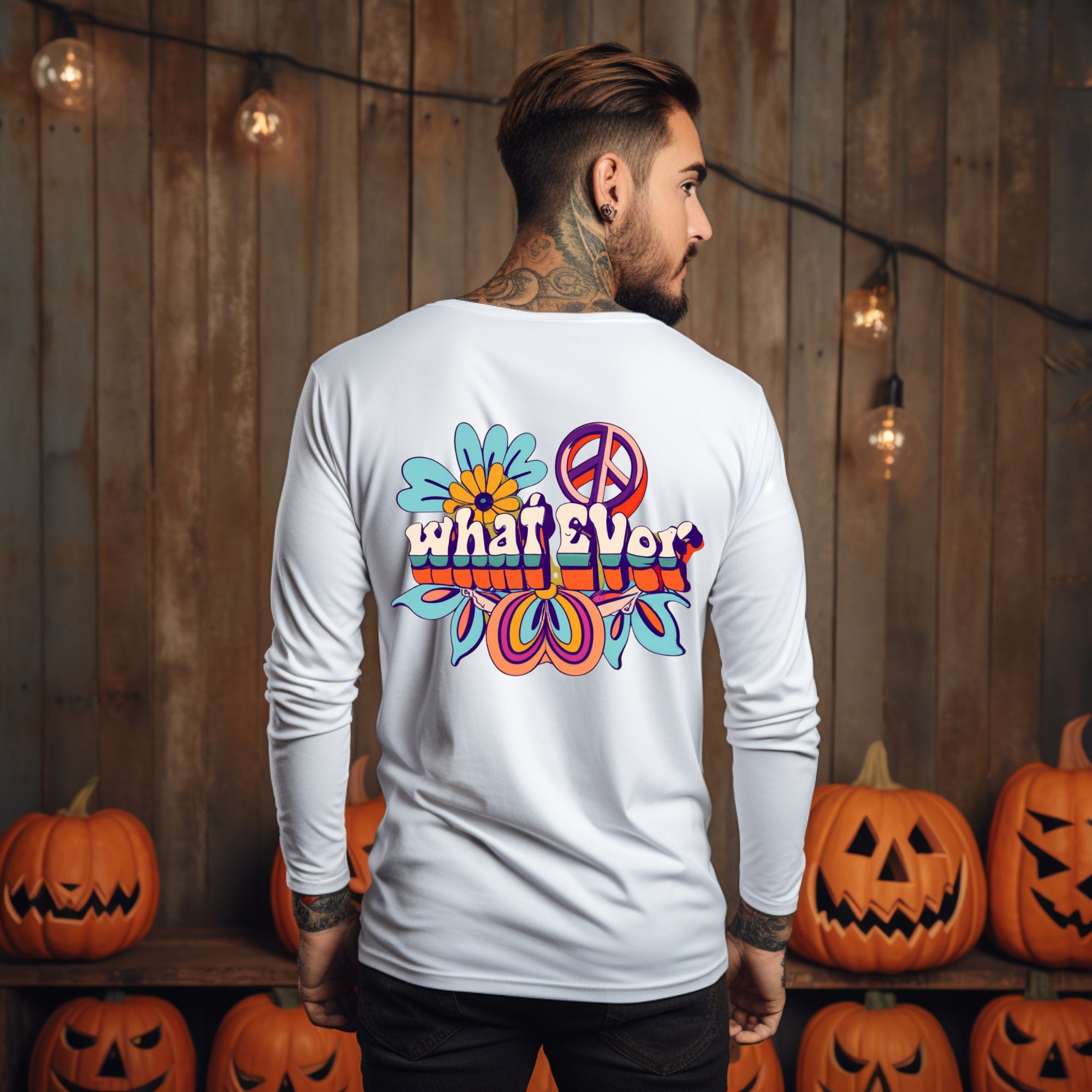 Whatever Graphics Retro WHATEVER Graphic Design, Front and Back, Unisex Heavy Blend ...
