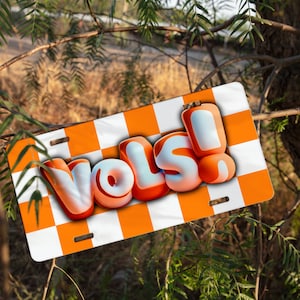 Vols Custom License Plate, Vanity Car/Truck Tag, Tennessee Volunteers Fan Tag,