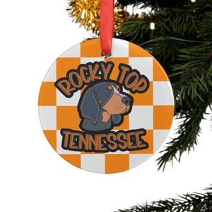 Tennessee Vols Acrylic Ornament with Ribbon, University of TN,Double Sided, GO VOLS, luggage tag