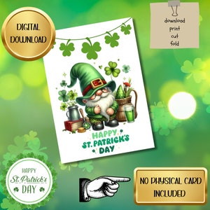 St. Patrick's Day Card Instant Digital Download File Printable Greeting Cards