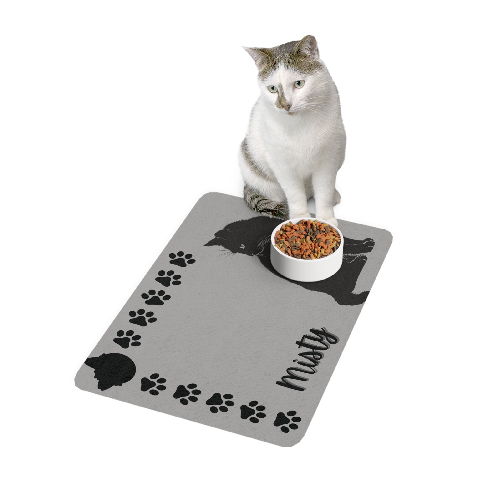 Custom Pet Food Placemat Paws and Claws Feed and Water Mat Etsy