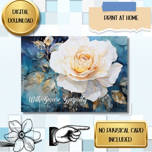 Sorry for your Loss Grief Sympathy Card  Digital Download Printable DIY Condolences Card