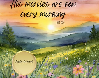 Watercolor Bible Verse Digital Download Printable, Scripture Wall Art