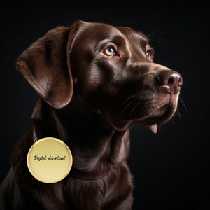 Chocolate Labrador Portrait Digital Download Bundle, Gift for Man Cave, Father&#39;s Day, Lab Mom, Lab Dad, Printable art