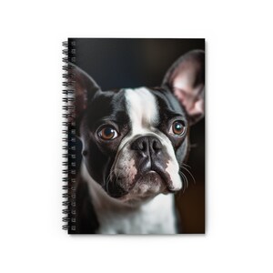 Boston Terrier Spiral Notebook | 118 Ruled Line Pages | Personalize for Shopping Lists,School Notes Journaling