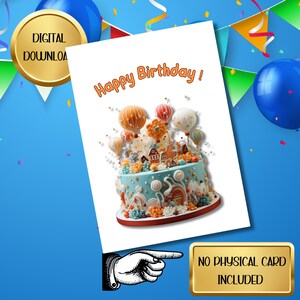 Print at Home Kids Birthday Card Digital Download Printable DIY Happy Bday