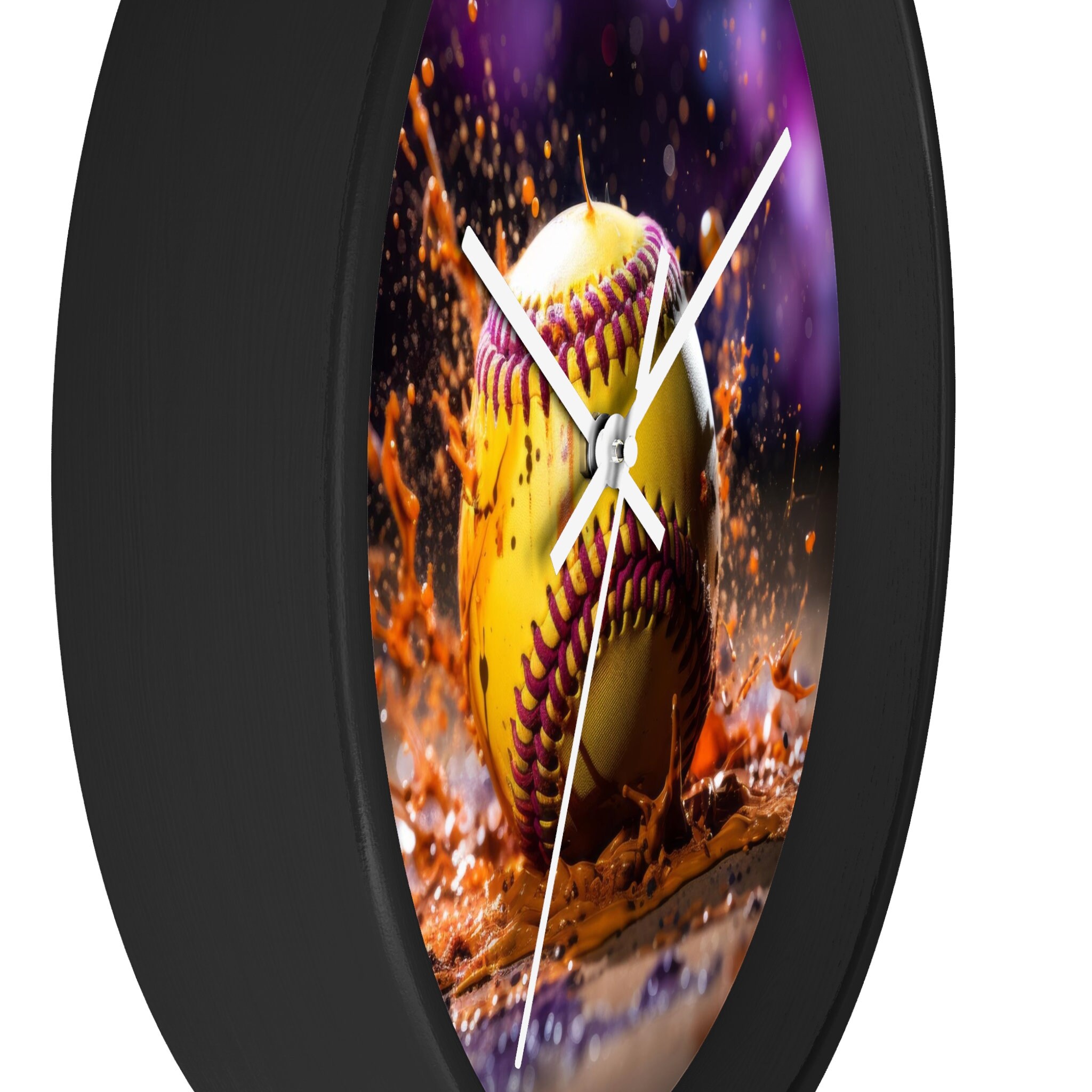 Softball Wall Clock Unique Wooden Frame Clock Perfect - Etsy