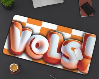 Tennessee Vols Large Desk Mat Mouse Pad Gamers Track Mat Orange and White UT Design Student Alumni Gift