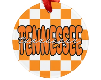 Tennessee Volunteers Christmas Ornament, UT Vols,  Acrylic Ornament with Ribbon, Double Sided, Could use as luggage tag