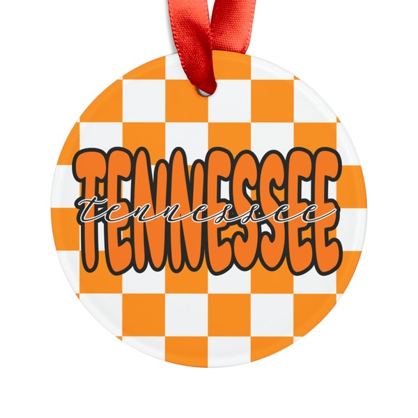 Tennessee Volunteers Christmas Ornament, UT Vols,  Acrylic Ornament with Ribbon, Double Sided, Could use as luggage tag