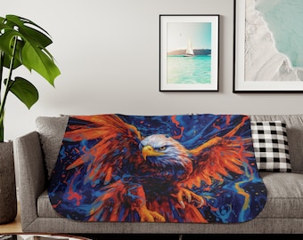 Auburn Sherpa Blanket, Two Colors, Dorm Room Blanket, Couch Throw