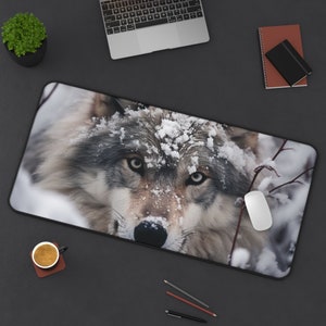 Wolf Desk Mat Large Office Accessory Gamers Track Mat