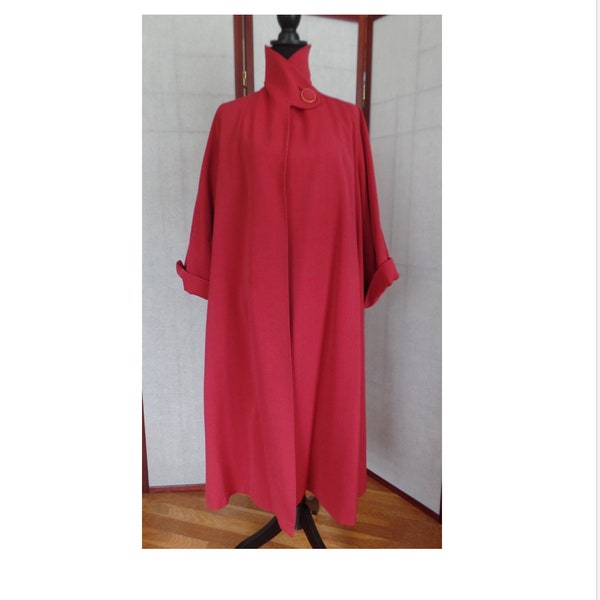 1940s Pink Swing Coat with Faux Pleats