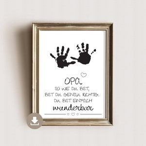 Imagen impresa a mano para el abuelo - regalo de los niños / del bebé - eres simplemente maravillosa - DIN A4 - descarga digital - imprime en casa