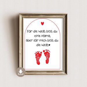Empreinte de main « Pour moi, tu es le monde » - Empreinte de pied - Cadeau d&#39;enfant - Saint Valentin - Fête des Mères - Téléchargement numérique